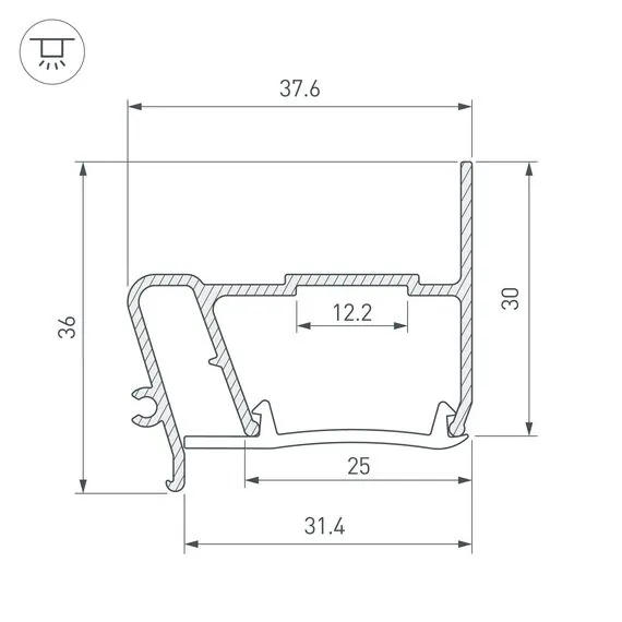 Arlight 040702 Профиль STRETCH-S-30-WALL-SIDE-2000 (STEP) (Arlight, Алюминий) 040702, изображение 5