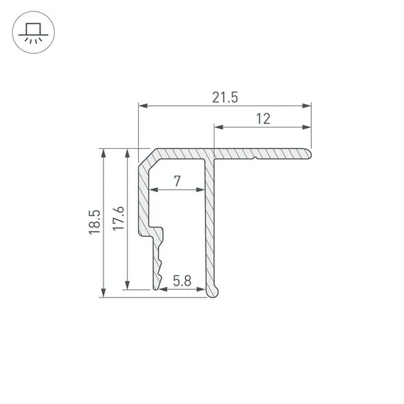 Arlight 039484 Профиль STRETCH-CEIL-TECH-2500 (Arlight, Алюминий) - ! УПАКОВКА СОСТОИТ ИЗ - 2,5 м/п, изображение 4
