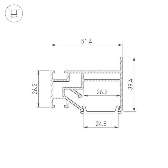 Arlight 040061 Профиль STRETCH-25-WALL-SIDE-2000 (Arlight, Алюминий) 040061, изображение 6