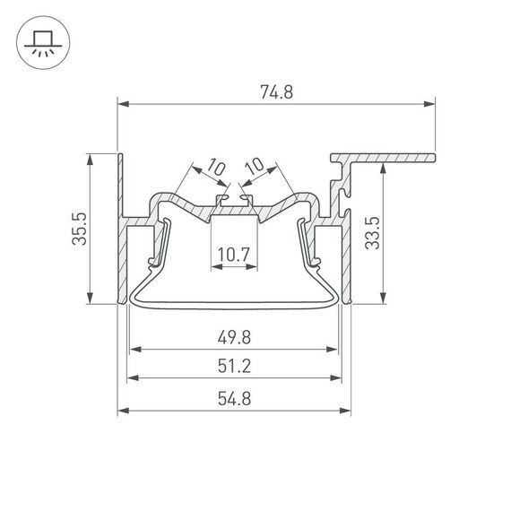 Arlight 035770 Профиль FOLED-50-CEIL-SIDE-2000 (Arlight, Алюминий) 035770, изображение 8