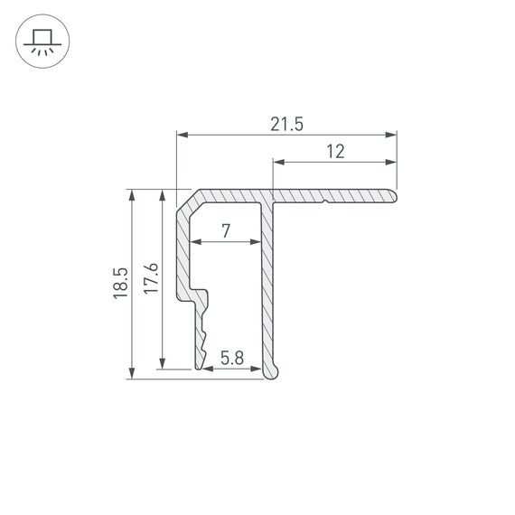 Arlight 039484 Профиль STRETCH-CEIL-TECH-2500 (Arlight, Алюминий) 039484, изображение 4
