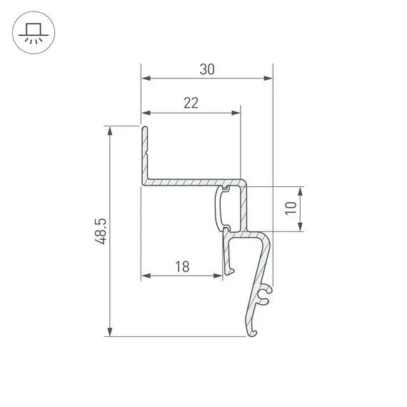 Arlight 042559 Профиль STRETCH-SHADOW-2000 WHITE (A2-CONTOUR-PRO) (Arlight, Алюминий) 042559, изображение 5