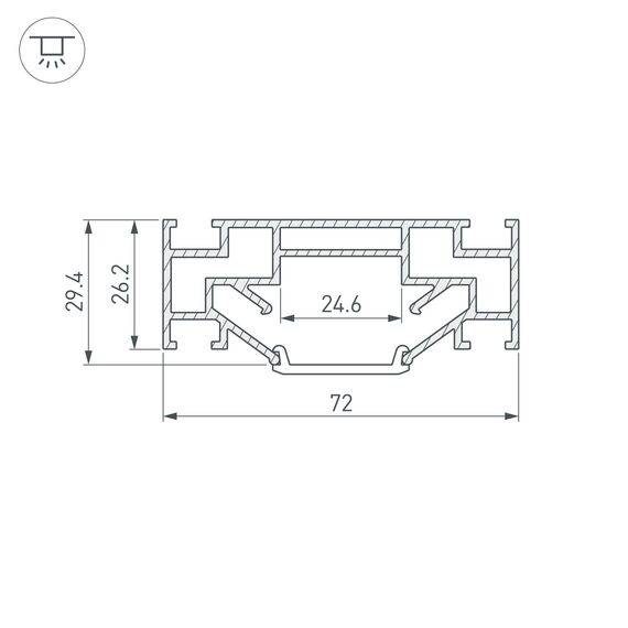 Arlight 040060 Профиль STRETCH-25-CEIL-CENTER-2000 (Arlight, Алюминий) 040060, изображение 6