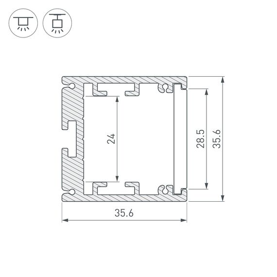 Arlight 026599 Профиль SL-ARC-3535-D1500-W90 BLACK (1180мм, дуга 1 из 4) (Arlight, Алюминий) 026599, изображение 4