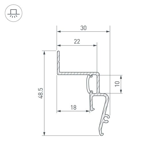 Arlight 039510 Профиль STRETCH-SHADOW-2000 BLACK (A2-CONTOUR-PRO) (Arlight, Алюминий) 039510, изображение 6