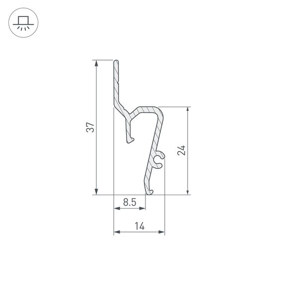 Arlight 039509 Профиль STRETCH-SHADOW-TECH-2000 BLACK (A2-DELTA) (Arlight, Алюминий) 039509, изображение 4