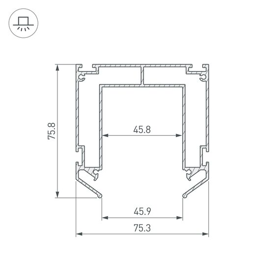 Arlight 032752(2) Профиль-держатель MAG-STRETCH-45-2000 (Arlight, Алюминий) 032752(2), изображение 4