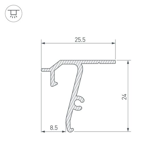 Arlight 040704 Профиль STRETCH-SHADOW-TECH-CEIL-2000 BLACK (A2-DELTA) (Arlight, Алюминий) 040704, изображение 4