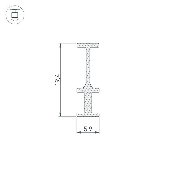 Arlight 025232 Профиль-держатель FOLED-RAIL-2000 (Arlight, Алюминий) 025232, изображение 3