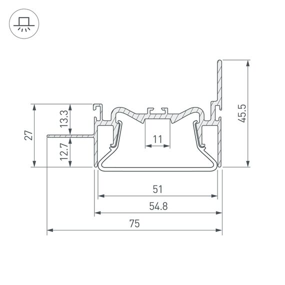 Arlight 035771 Профиль FOLED-50-WALL-2000 (Arlight, Алюминий) 035771, изображение 8
