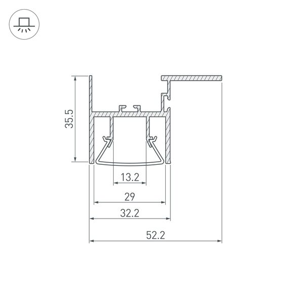 Arlight 023864 Профиль FOLED-CEIL-SIDE-2000 (Arlight, Алюминий) 023864, изображение 6