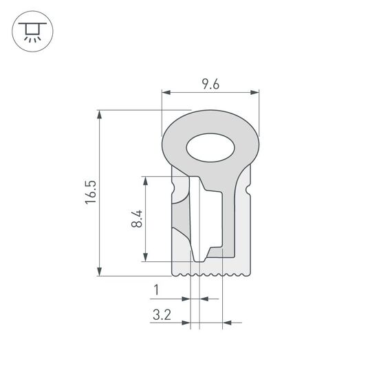 Arlight 040268 Силиконовый профиль WPH-FLEX-0817-SIDE-S8-5m WHITE (Arlight, Силикон) 040268, изображение 4