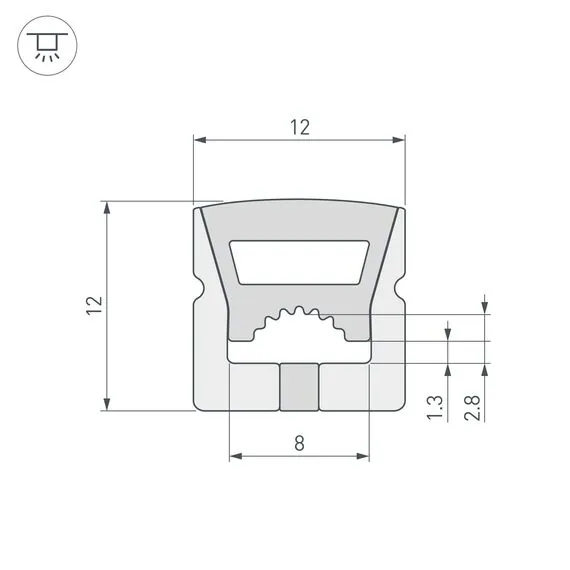 Arlight 040285 Силиконовый профиль WPH-FLEX-1212-TOP-S8-5m WHITE (Arlight, Силикон) 040285, изображение 4