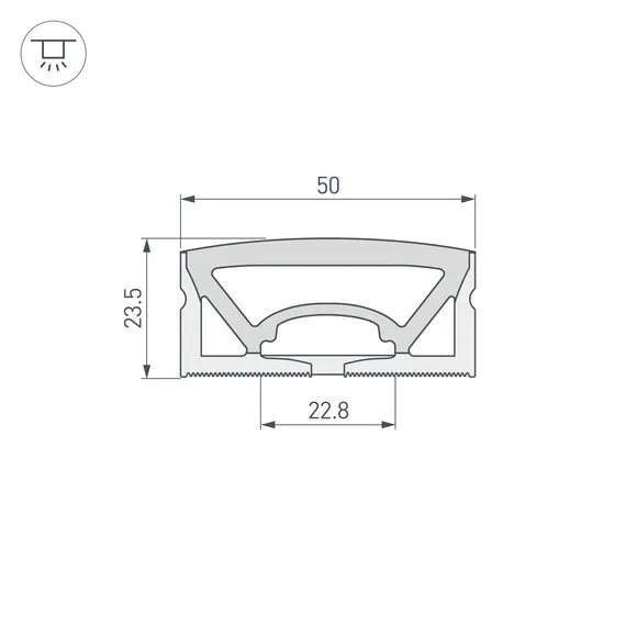Arlight 049947 Силиконовый профиль WPH-FLEX-5025-TOP-S23-5m WHITE (Arlight, Силикон) 049947, изображение 3