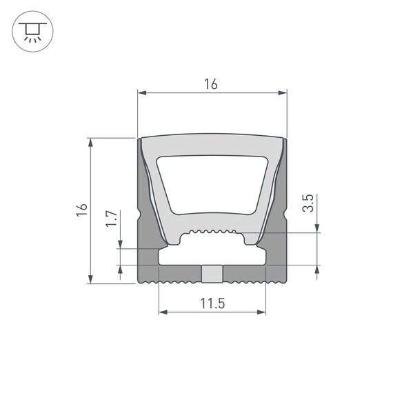 Arlight 045759 Силиконовый профиль WPH-FLEX-1616-TOP-S11-5m BLACK (Arlight, Силикон) 045759, изображение 6