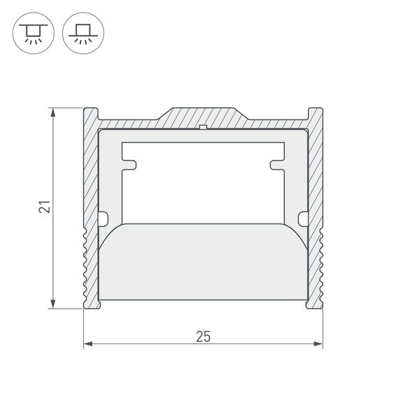 Arlight 023291 Профиль-держатель WPH-FLOOR22-2000 ANOD (Arlight, Металл) 023291, изображение 5