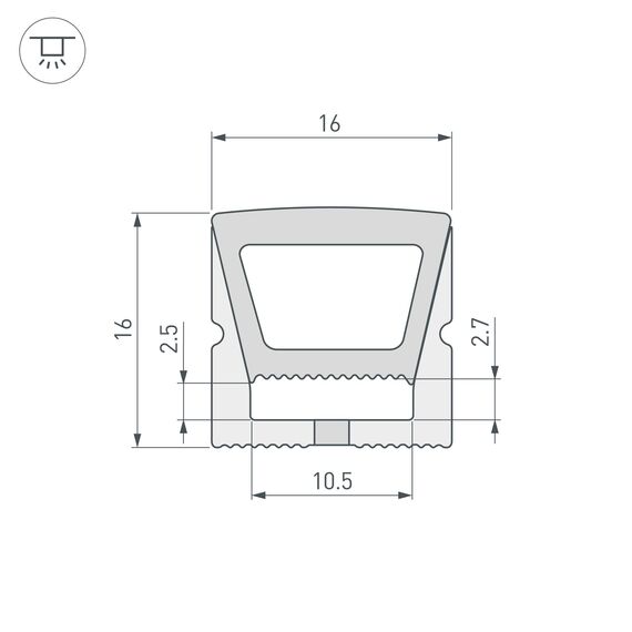 Arlight 040270 Силиконовый профиль WPH-FLEX-1616-TOP-S11-5m WHITE (Arlight, Силикон) 040270, изображение 3