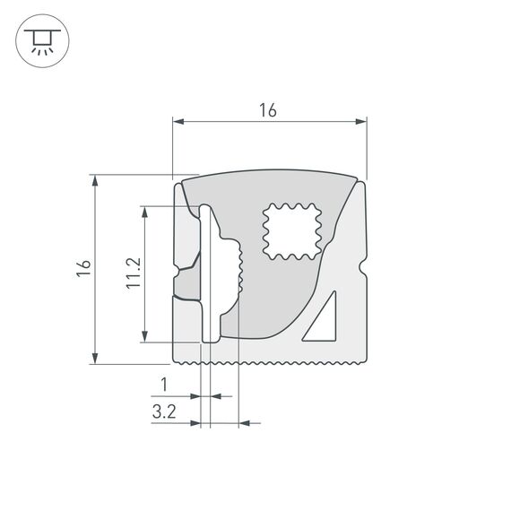Arlight 040271(1) Силиконовый профиль WPH-FLEX-1616-SIDE-S11-5m WHITE (Arlight, Силикон) 040271(1), изображение 4