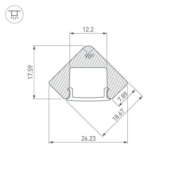 Arlight 018252 Профиль с экраном ALU-D45-2000 ANOD+FROST (Arlight, Алюминий) 018252, изображение 5