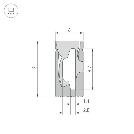 Arlight 045782 Силиконовый профиль WPH-FLEX-0612-SIDE-S8-5m BLACK (Arlight, Силикон) 045782, изображение 6