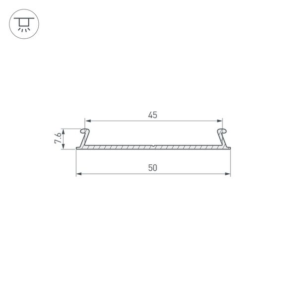 Arlight 016990 Профиль-верх TOP-LINIA53-С-2000 ANOD (Arlight, Алюминий) 016990, изображение 3