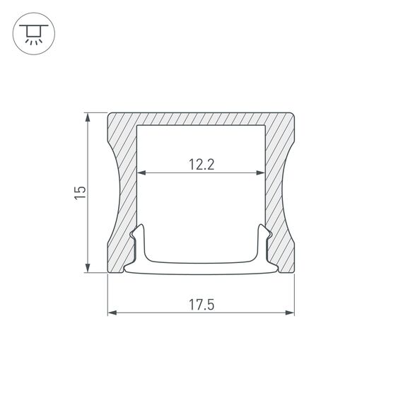 Arlight 018246 Профиль с экраном ALU-SLIM-H15-2000 ANOD+FROST (Arlight, Алюминий) 018246, изображение 5