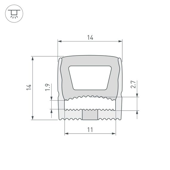 Arlight 040286 Силиконовый профиль WPH-FLEX-1414-TOP-S11-5m WHITE (Arlight, Силикон) 040286, изображение 3