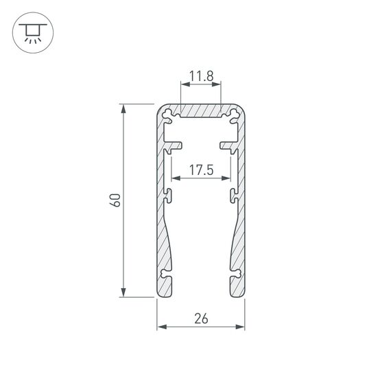 Arlight 015477 Профиль ALU-HANDRAIL-2000 FOR GLASS 17,5 (Arlight, Алюминий) 015477, изображение 5