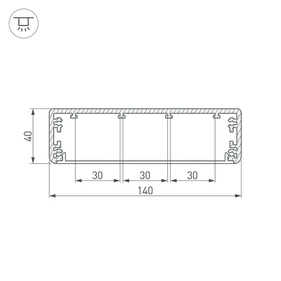Arlight 016988 Профиль TOP-LINIA140-2000 ANOD (Arlight, Алюминий) 016988, изображение 7