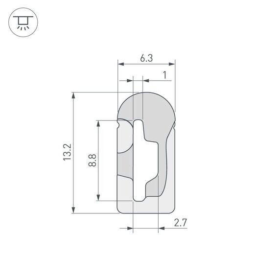 Arlight 040265 Силиконовый профиль WPH-FLEX-0613-SIDE-S8-5m WHITE (Arlight, Силикон) 040265, изображение 3