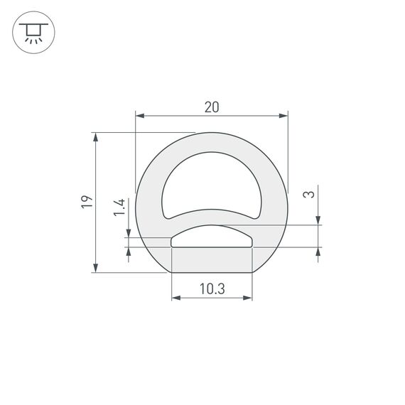Arlight 040272 Силиконовый профиль WPH-FLEX-D20-TOP-S10-5m WHITE (Arlight, Силикон) 040272, изображение 4