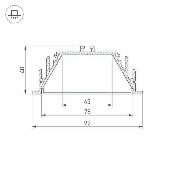 Arlight 016472 Профиль с экраном ALU-POWER-RW80F-2000 ANOD+FROST (Arlight, Алюминий) 016472, изображение 6