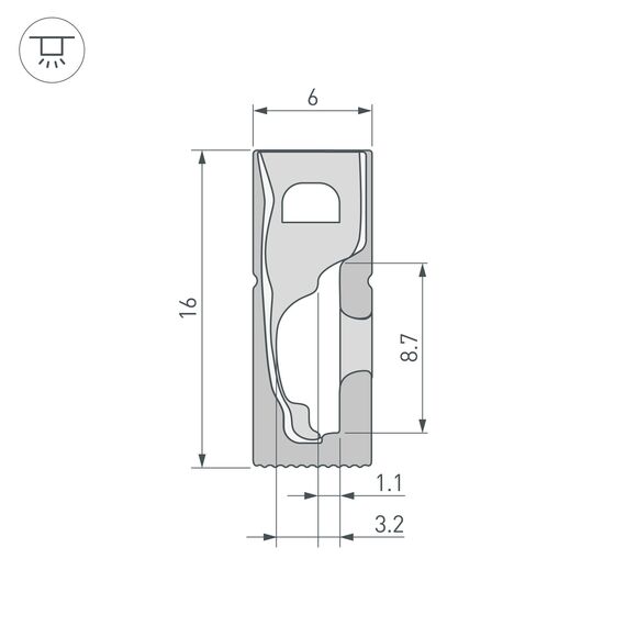 Arlight 045842 Силиконовый профиль WPH-FLEX-0616-SIDE-S9-5m FULL BLACK (Arlight, Силикон) 045842, изображение 6
