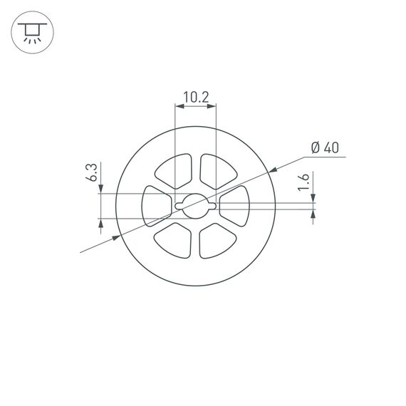 Arlight 045869 Силиконовый профиль WPH-FLEX-D40-360deg-S10-5m WHITE (Arlight, Силикон) 045869, изображение 6