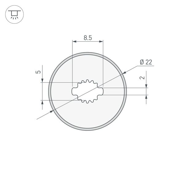 Arlight 045866 Силиконовый профиль WPH-FLEX-D22-360deg-S8-5m BLACK (Arlight, Силикон) 045866, изображение 6