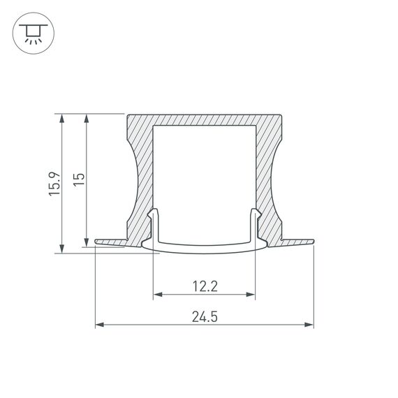 Arlight 018243 Профиль с экраном ALU-SLIM-H15-F-2000 ANOD+FROST (Arlight, Алюминий) 018243, изображение 8