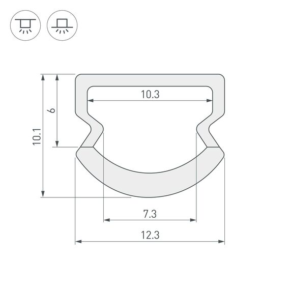 Arlight 023303 Профиль WPH-LINE-1210R-2000 OPAL (Arlight, Пластик) 023303, изображение 3
