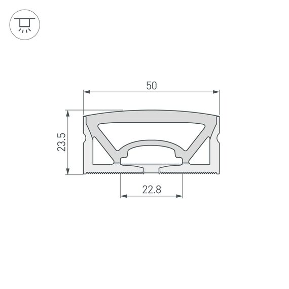 Arlight 049947 Силиконовый профиль WPH-FLEX-5025-TOP-S23-5m WHITE (Arlight, Силикон) 049947, изображение 4
