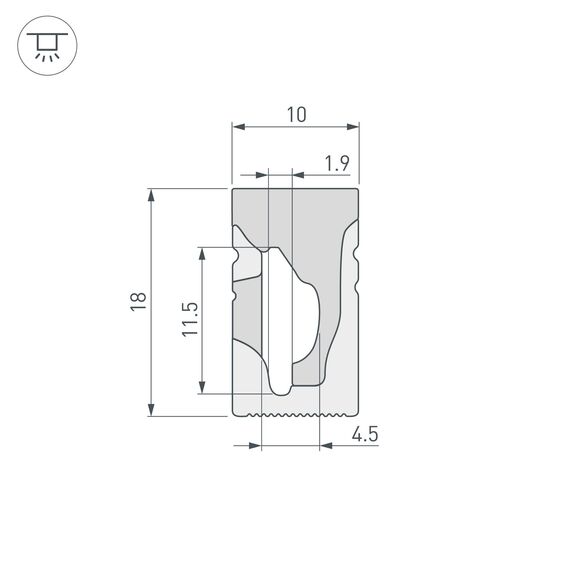 Arlight 040269 Силиконовый профиль WPH-FLEX-1018-SIDE-S10-5m WHITE (Arlight, Силикон) 040269, изображение 4