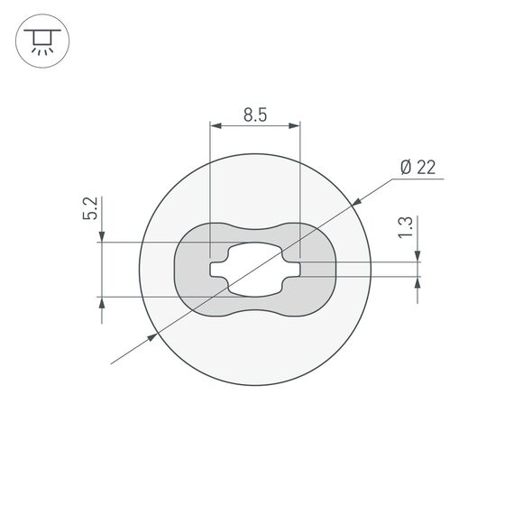 Arlight 045847 Силиконовый профиль WPH-FLEX-D22-360deg-S8-5m WHITE (Arlight, Силикон) 045847, изображение 5