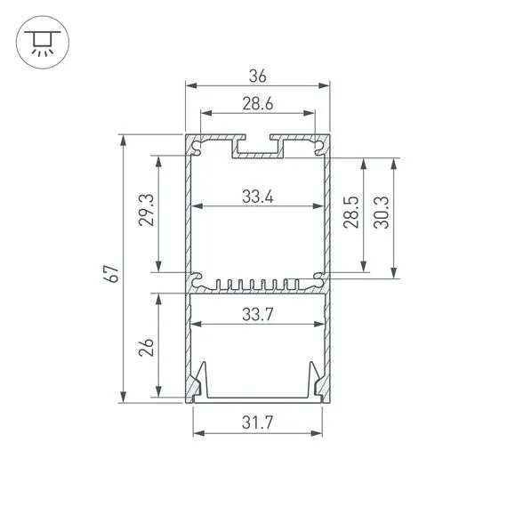 Arlight 042901 Профиль LINE-S-3667-2000 BLACK (Arlight, Алюминий) 042901, изображение 6