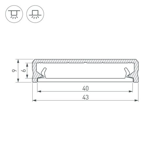Arlight 026713(1) Профиль ALM-FLAT-S-2020 ANOD (Arlight, Алюминий) 026713(1), изображение 6
