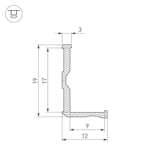 Arlight 026686 Профиль ALM-BASE-H12-2000 (Arlight, Алюминий) 026686, изображение 5