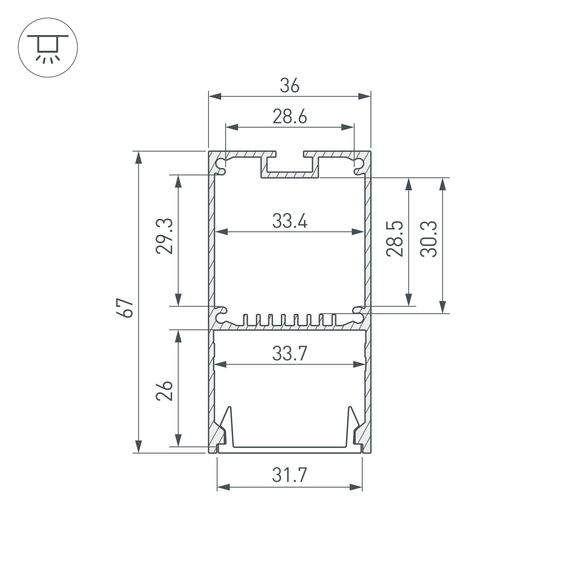 Arlight 042901 Профиль LINE-S-3667-2000 BLACK (Arlight, Алюминий) 042901, изображение 6