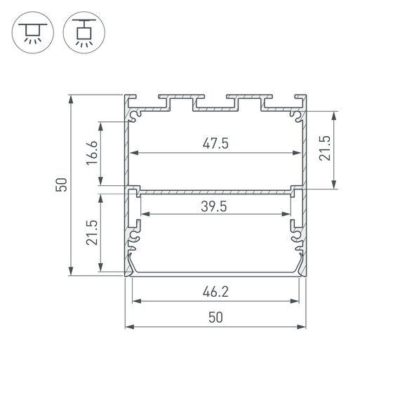 Arlight 041844 Профиль LINE-S-5050-3000 WHITE (Arlight, Алюминий) 041844, изображение 5