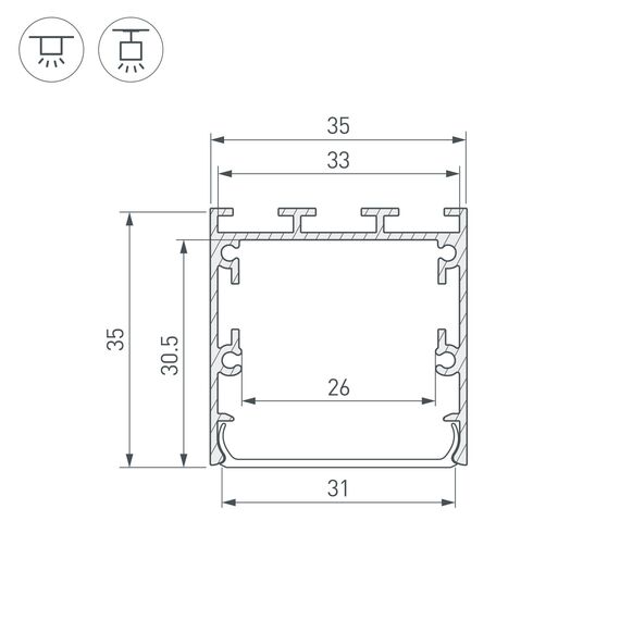 Arlight 041827 Профиль LINE-S-3535-2500 BLACK (Arlight, Алюминий) 041827, изображение 5