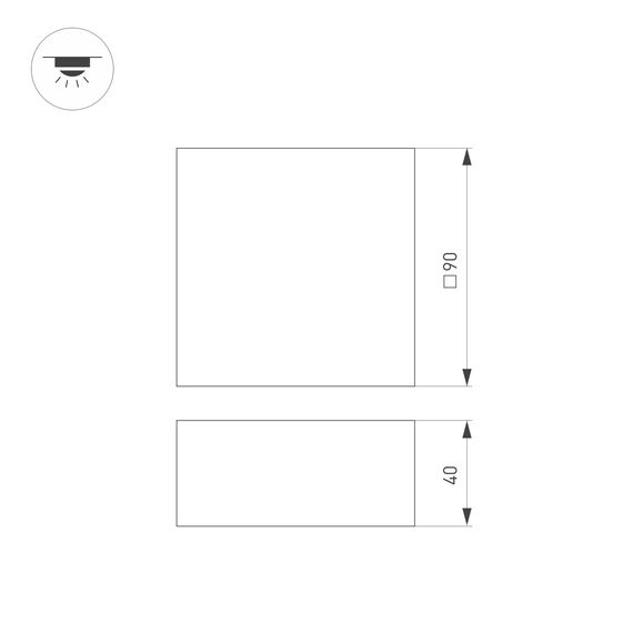 Arlight 038335 Светильник DL-GRIGLIATO-S90x90-12W Day4000 (WH, 90 deg, 230) (Arlight, IP40 Металл, 3 года) 038335, изображение 3