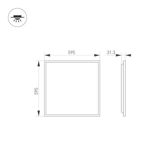 Arlight 038428 Светильник DL-TITAN-S600x600-40W Warm3000 (WH, 120 deg, CRI90, 230V) (Arlight, IP40 Металл, 5 лет) 038428, изображение 5