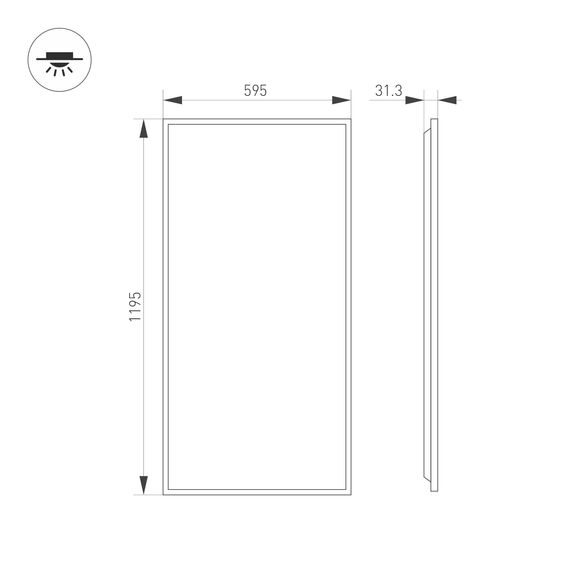 Arlight 052818 Светильник DL-TITAN-S600x1200-60W Day4000 (WH, 120 deg, CRI90, 230V) (Arlight, IP54 Металл, 5 лет) 052818, изображение 3