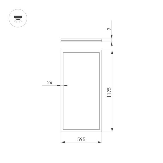 Arlight 036240 Светильник DL-INTENSO-S600x1200-60W White6000 (WH, 120 deg, 230V) (Arlight, IP40 Металл, 3 года) 036240, изображение 8